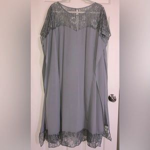 ASOS Curve gray lace shift dress